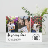 QR Code Bigouwebinden met foto's opslaan Datum Save The Date (Staand voorkant)