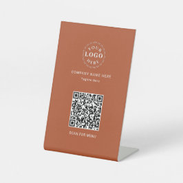QR-code bijgevoegd Gepersonaliseerd Terracotta Reclamebord Met Voetstuk