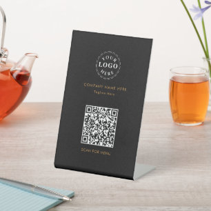 QR-code bijgevoegd Gepersonaliseerd voetteken Reclamebord Met Voetstuk