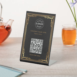QR-code bijgevoegd Gepersonaliseerd voetteken Reclamebord Met Voetstuk