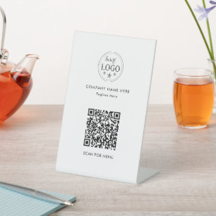QR-code bijgevoegd Gepersonaliseerd voetteken Reclamebord Met Voetstuk