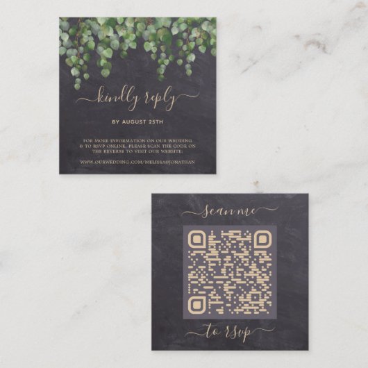 QR-code bijtende eucalyptus botanische bruiloft RS Informatiekaartje (Voorkant / Achterkant)