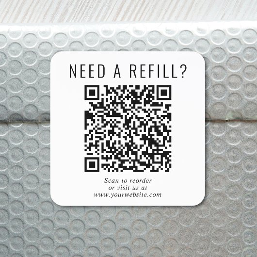 QR-code bijvullen Vierkante Sticker