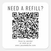 QR-code bijvullen Vierkante Sticker (Voorkant)