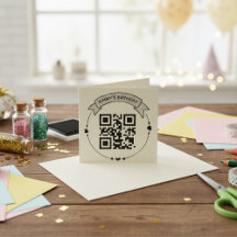 QR Code Birthday Info Self-Inking Rubber Stamp