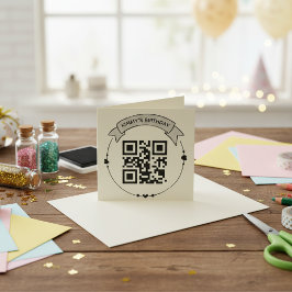 QR Code Birthday Info Self-Inking Rubber Stamp Zelfinktende Stempel
