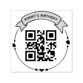 QR Code Birthday Info Self-Inking Rubber Stamp Zelfinktende Stempel (Design)
