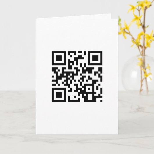 QR code birthday on white Kaart (Gele Bloem)