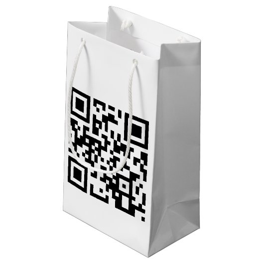 QR code Birthday on White Klein Cadeauzakje (Achterkant Gekanteld)