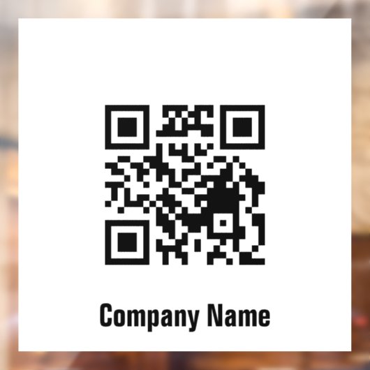 QR Code Black and White Business Template Raamsticker (Vel 2)