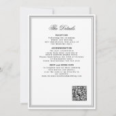 QR code black and white crest monogram wedding Kaart (Achterkant)