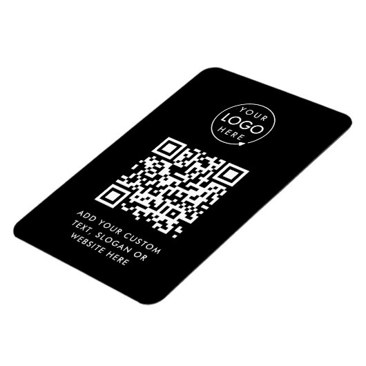 QR-code | Black Business Logo Professional Modern Magneet (Linkerzijde)