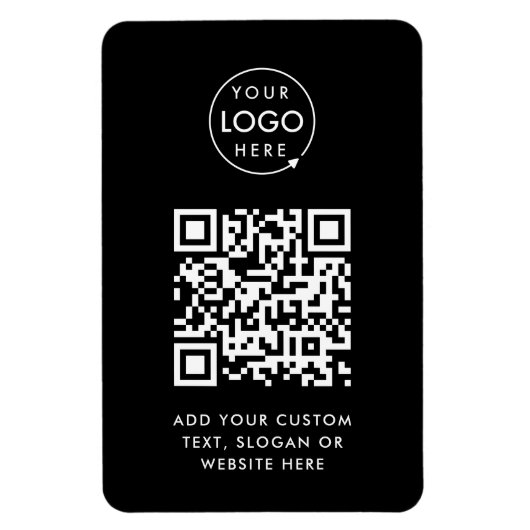 QR-code | Black Business Logo Professional Modern Magneet (Verticaal)