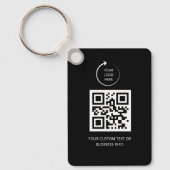 QR Code| black Business Professional Simple Logo Sleutelhanger (Voorkant)