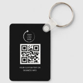 QR Code| black Business Professional Simple Logo Sleutelhanger (Achterkant)