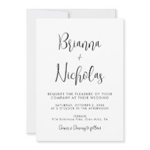 QR Code Black en White Calligraphy Wedding