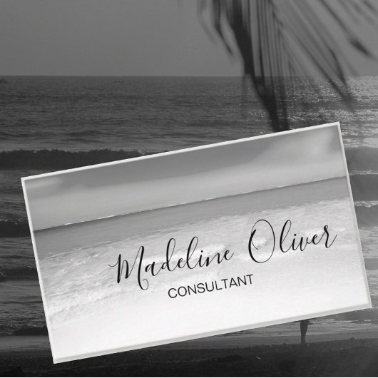 QR Code Black en White Ocean Zee Professional Bus Visitekaartje