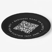 QR Code | Black Modern Business Corporate Event Papieren Bordje (Gekanteld)