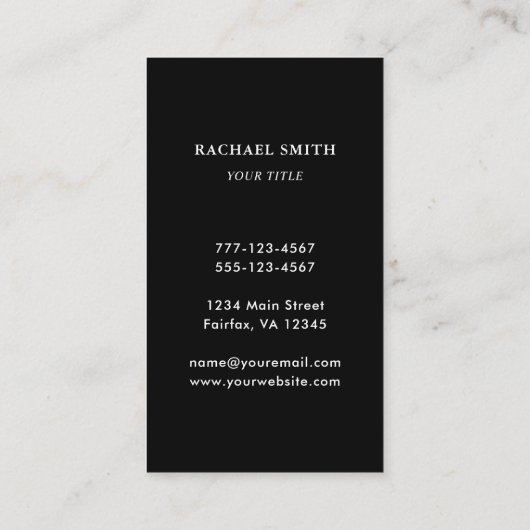 QR Code Black Modern Visitekaartje (Achterkant)