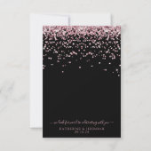 QR Code Black Roos Gold Pink Glitter Weddenschap R RSVP Kaartje (Achterkant)