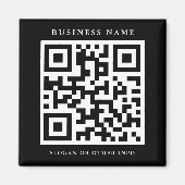 QR Code Black Simple Business Magnet (Voorkant)