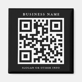 QR Code Black Simple Business Magnet