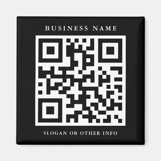 QR Code Black Simple Business Magnet (Voorkant)