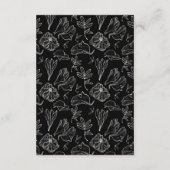 QR Code Black White Floral Weddenschap Details Informatiekaartje (Achterkant)