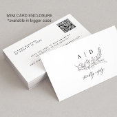 QR code black white monogram wedding website RSVP Informatiekaartje
