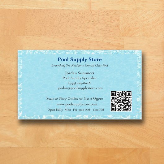 QR Code Blau Zwembad Water Zwembad Aannemer Visitekaartje