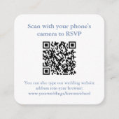QR Code Blauw en Wit Chinees Vashuwelijk RSVP Informatiekaartje (Voorkant)