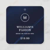 QR-code | Blauw Kledinglabel Prijs Hang Label (Voorkant)