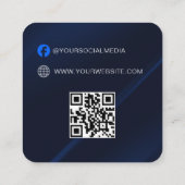QR-code | Blauw Kledinglabel Prijs Hang Label (Achterkant)