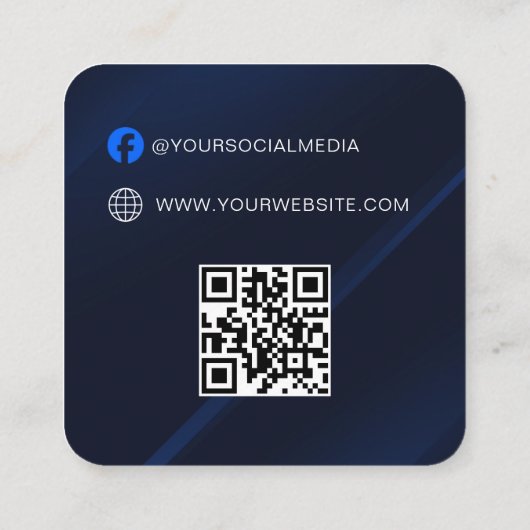 QR-code | Blauw Kledinglabel Prijs Hang Label (Achterkant)