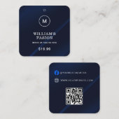 QR-code | Blauw Kledinglabel Prijs Hang Label (Voorkant / Achterkant)