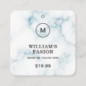 QR-code | Blauw Kledinglabel Prijs Hang Label (Voorkant)