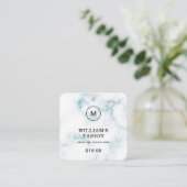QR-code | Blauw Kledinglabel Prijs Hang Label (Staand voorkant)