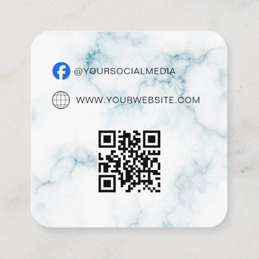 QR-code | Blauw Kledinglabel Prijs Hang Label (Achterkant)