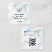 QR-code | Blauw Kledinglabel Prijs Hang Label (Voorkant / Achterkant)