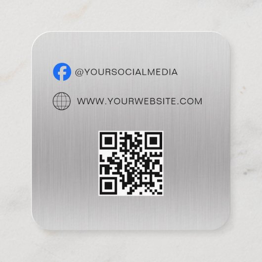 QR-code | Blauw Kledinglabel Prijs Hang Label (Achterkant)