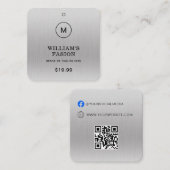 QR-code | Blauw Kledinglabel Prijs Hang Label (Voorkant / Achterkant)
