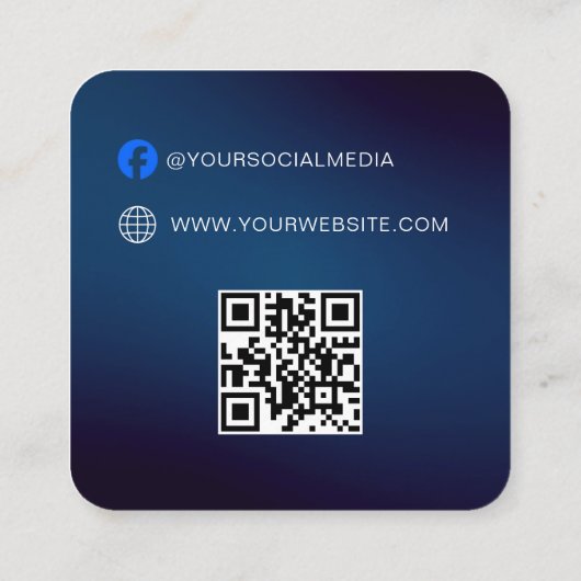 QR-code | Blauw Kledinglabel Prijs Hang Label (Achterkant)