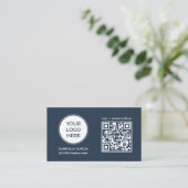 QR Code Blauw Logo Visitekaartje (Staand voorkant)