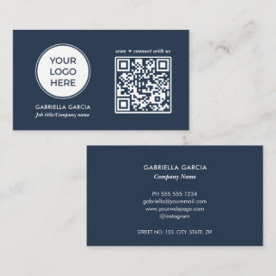 QR Code Blauw Logo Visitekaartje