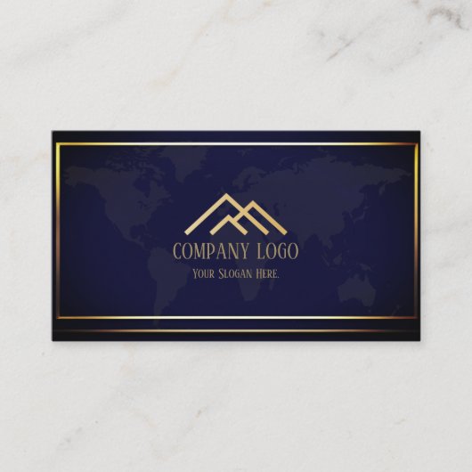 QR Code Blauw Moderne Minimalistische Professionee Visitekaartje (Voorkant)