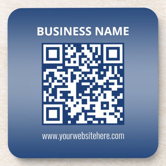 QR-code | Blauw (of elke kleur) Verloop Bier Onderzetter (Voorkant)