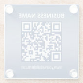 QR-code | Blauw (of elke kleur) Verloop Glazen Onderzetter (Achterkant)