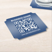 QR-code | Blauw (of elke kleur) Verloop Kartonnen Onderzetters (Gekanteld)