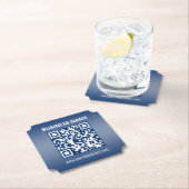 QR-code | Blauw (of elke kleur) Verloop Kartonnen Onderzetters (Insitu)