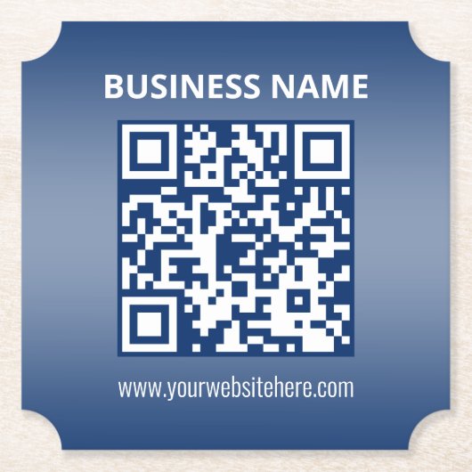 QR-code | Blauw (of elke kleur) Verloop Kartonnen Onderzetters (Voorkant)